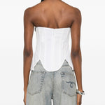Top stile bustier in bianco 