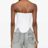 Top stile bustier in bianco 