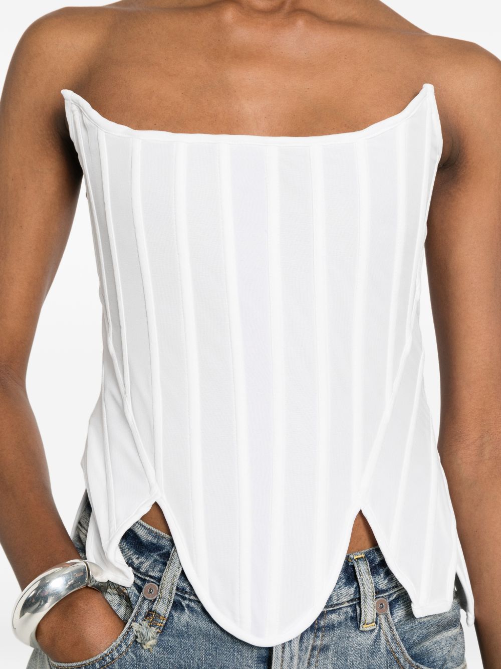 Top stile bustier in bianco 