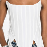 Top stile bustier in bianco 