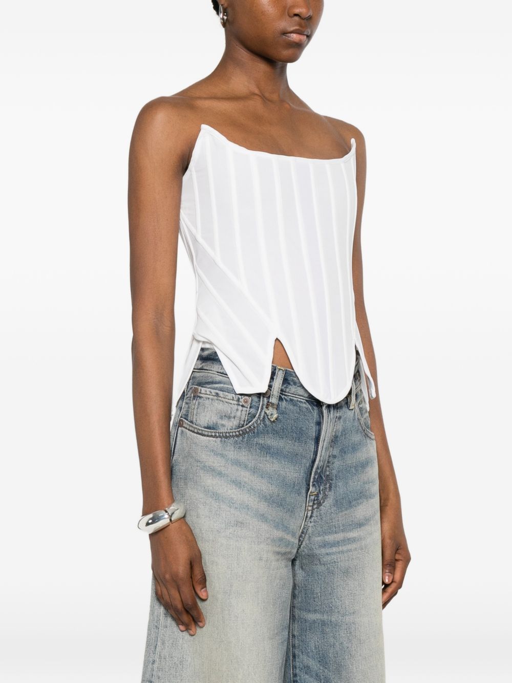 Top stile bustier in bianco 