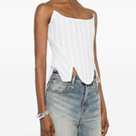 Top stile bustier in bianco 