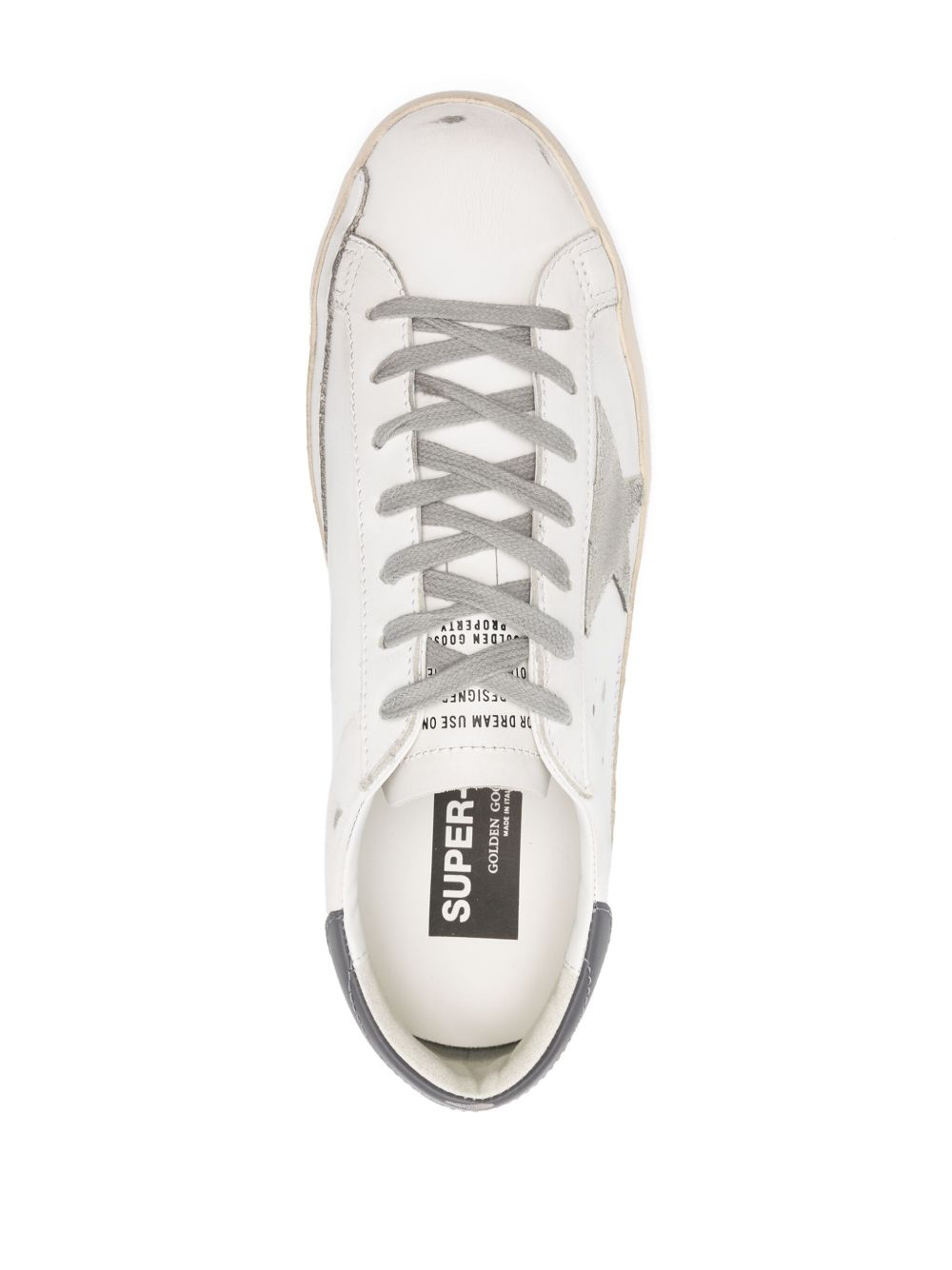 Sneakers Super-Star con effetto vissuto in bianco Golden goose - uomo 