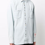 Camicia denim con borchie in celeste Golden goose - uomo 
