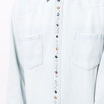 Camicia denim con borchie in celeste Golden goose - uomo 