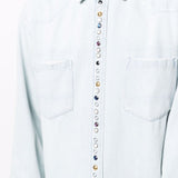 Camicia denim con borchie in celeste Golden goose - uomo 