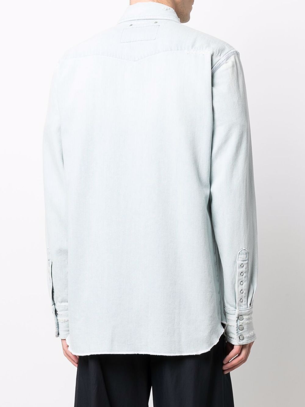 Camicia denim con borchie in celeste Golden goose - uomo 