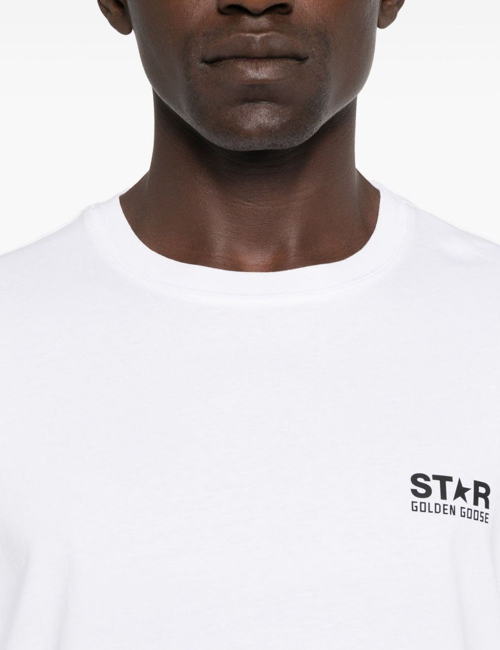 T-shirt con logo in bianco Golden goose - uomo 