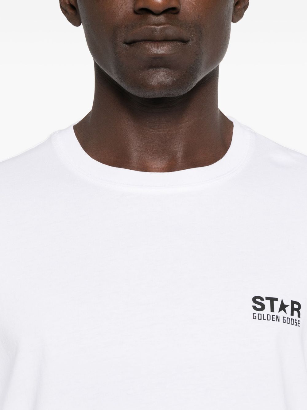T-shirt con logo in bianco Golden goose - uomo 