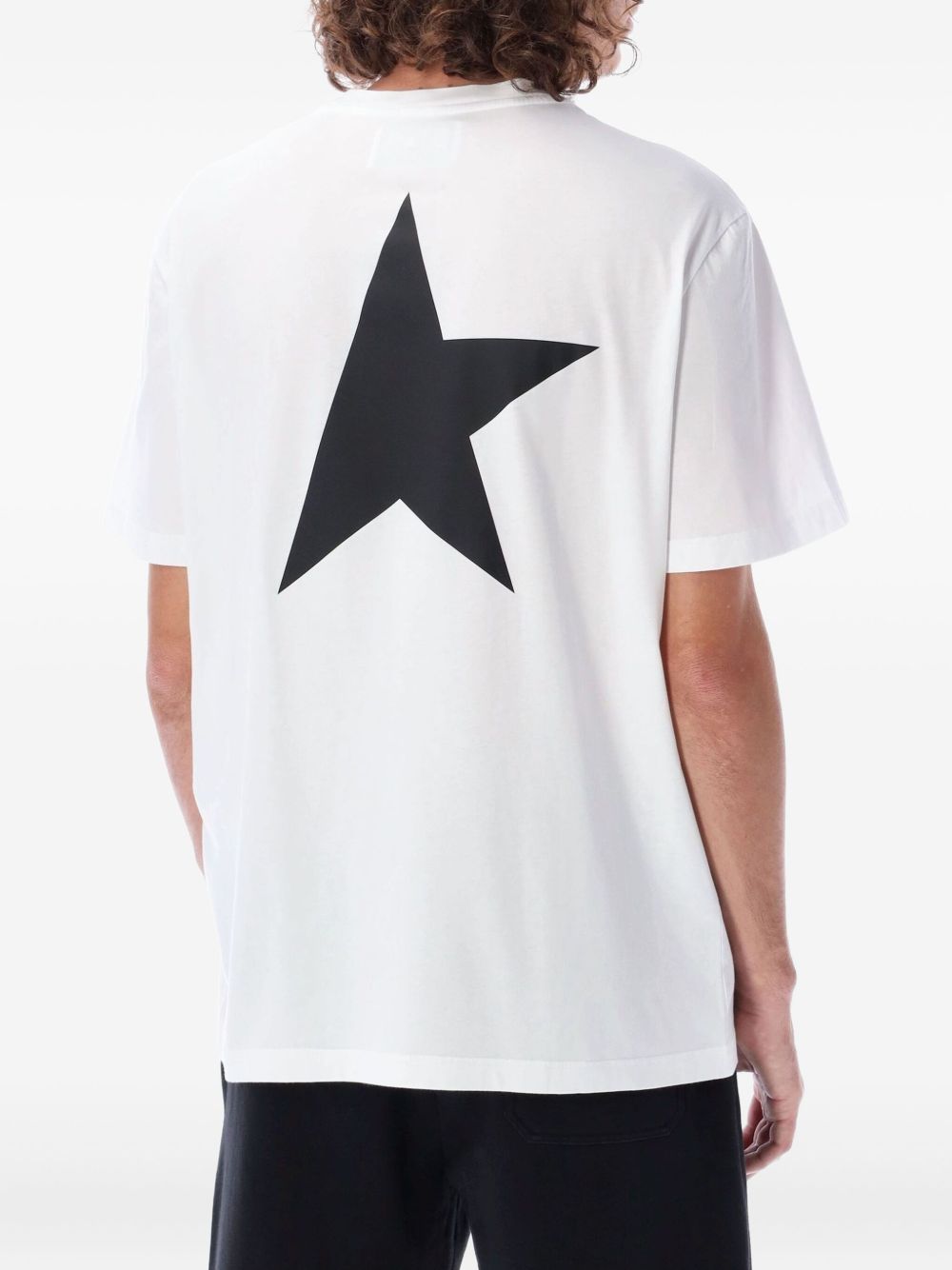 T-shirt con logo in bianco Golden goose - uomo 
