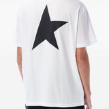 T-shirt con logo in bianco Golden goose - uomo 