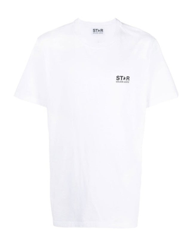 T-shirt con logo in bianco Golden goose - uomo 