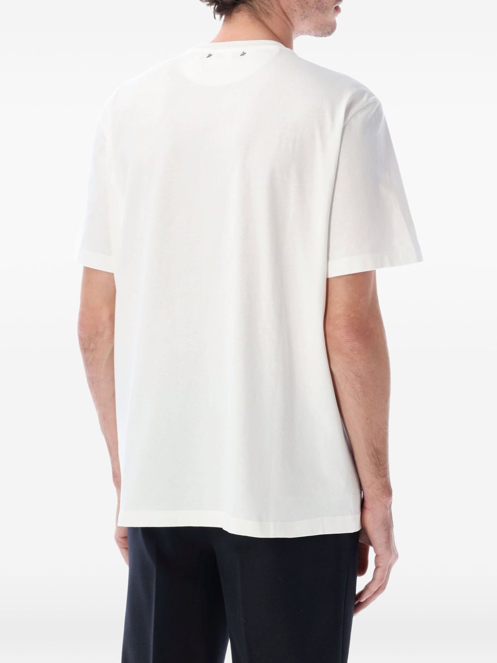 T-shirt con logo in bianco Golden goose - uomo 
