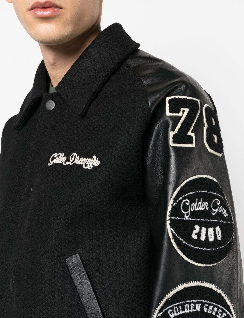 Bomber con logo in nero Golden goose - uomo 