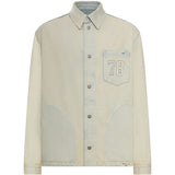 Camicia in denim a manche lunghe in celeste Golden goose - uomo 