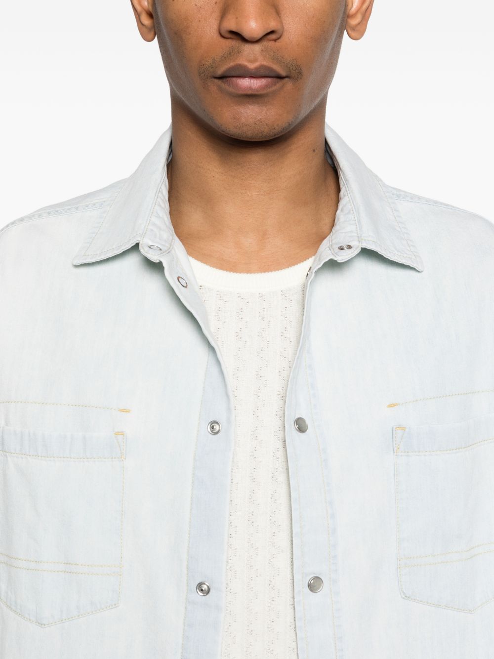 Camicia con taschino a toppa in blu Golden goose - uomo 