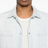 Camicia con taschino a toppa in blu Golden goose - uomo 