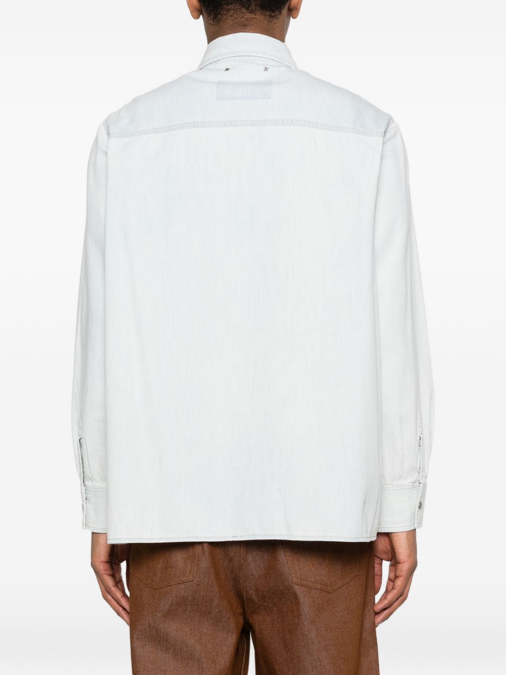 Camicia con taschino a toppa in blu Golden goose - uomo 