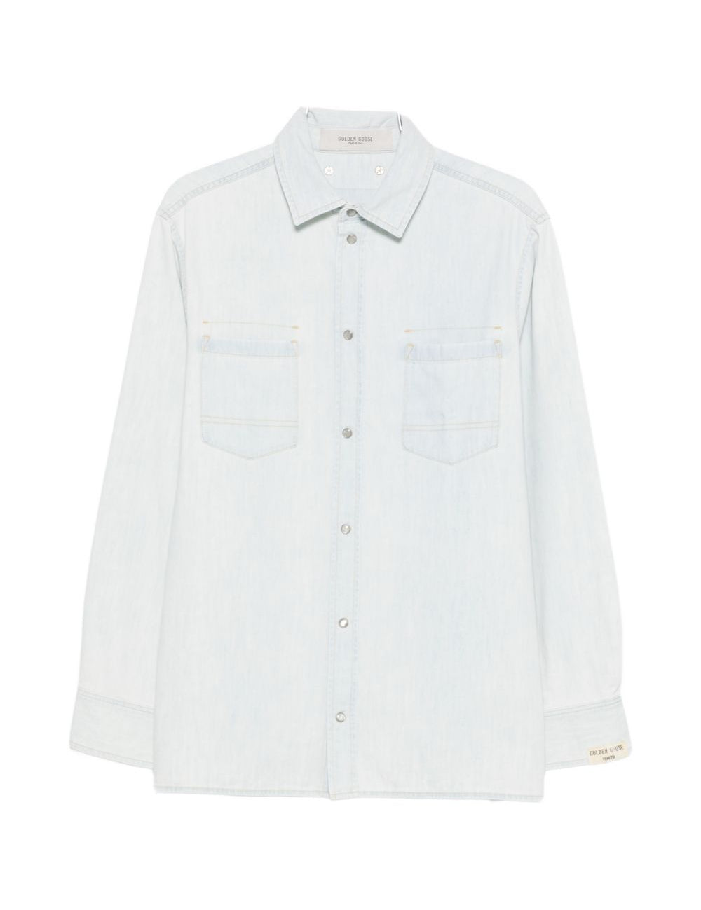 Camicia con taschino a toppa in blu Golden goose - uomo 