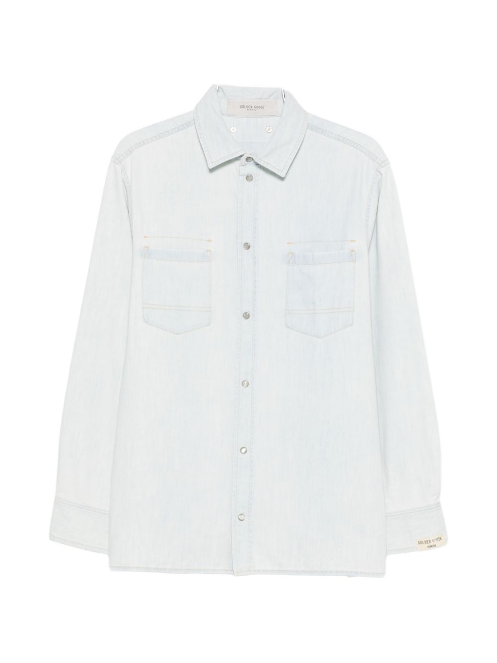 Camicia con taschino a toppa in blu Golden goose - uomo 