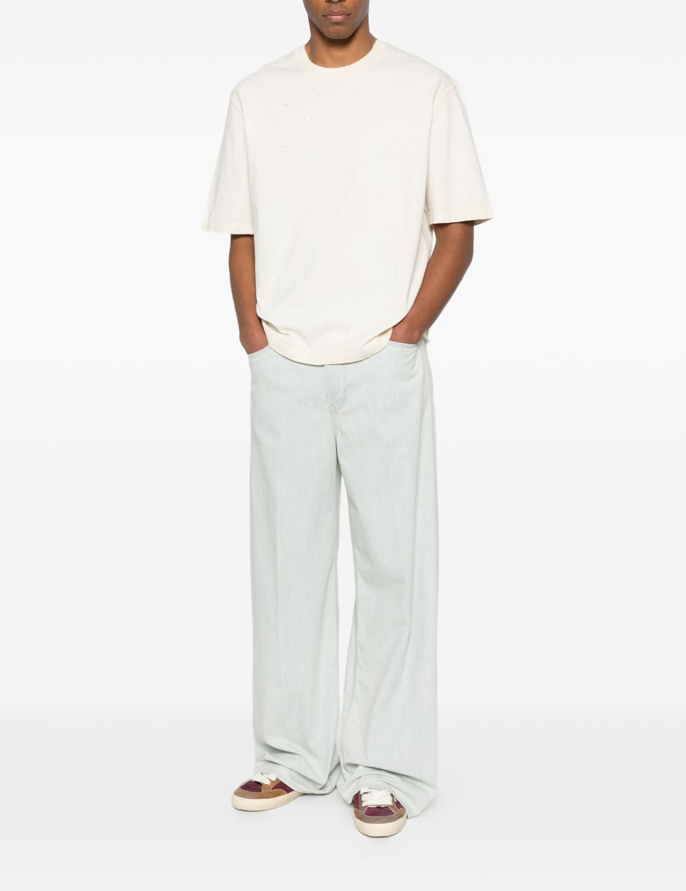 Pantaloni a gamba dritta in celeste Golden goose - uomo 