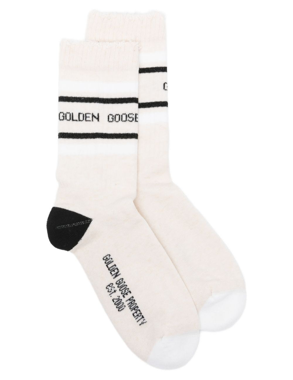 Calzini con logo a strisce in bianco Golden goose - uomo 