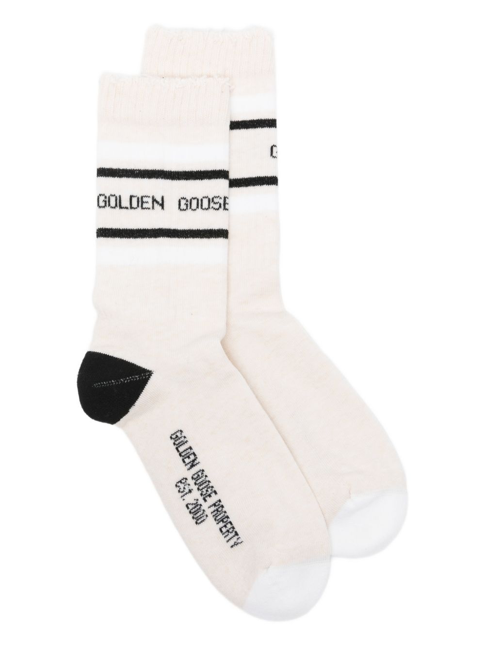 Calzini con logo a strisce in bianco Golden goose - uomo 