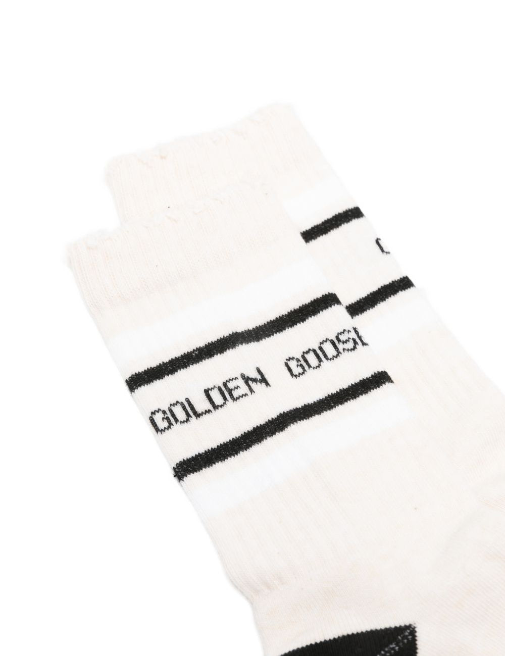 Calzini con logo a strisce in bianco Golden goose - uomo 