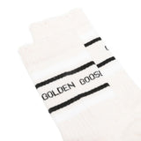 Calzini con logo a strisce in bianco Golden goose - uomo 