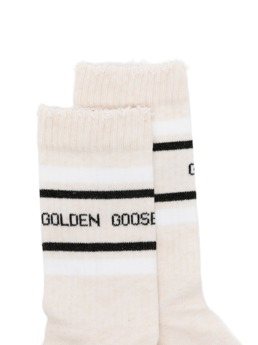 Calzini con logo a strisce in bianco Golden goose - uomo 