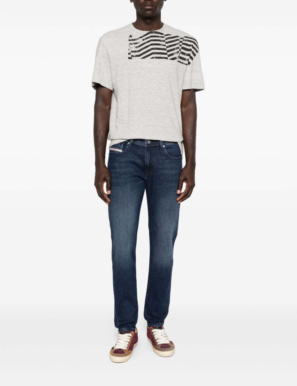 T-shirt a manica corta in grigio Golden goose - unisex 