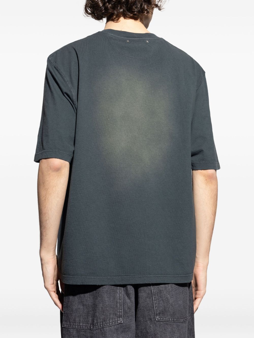T-shirt a maniche corte in nero Golden goose - uomo 