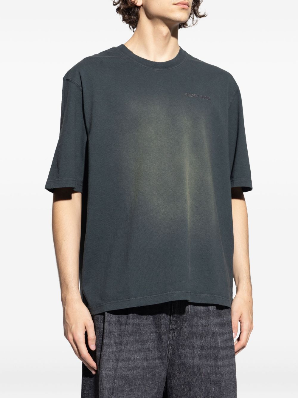 T-shirt a maniche corte in nero Golden goose - uomo 