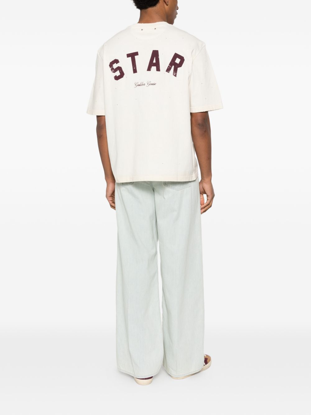 T-shirt con decorazione in bianco Golden goose - unisex 