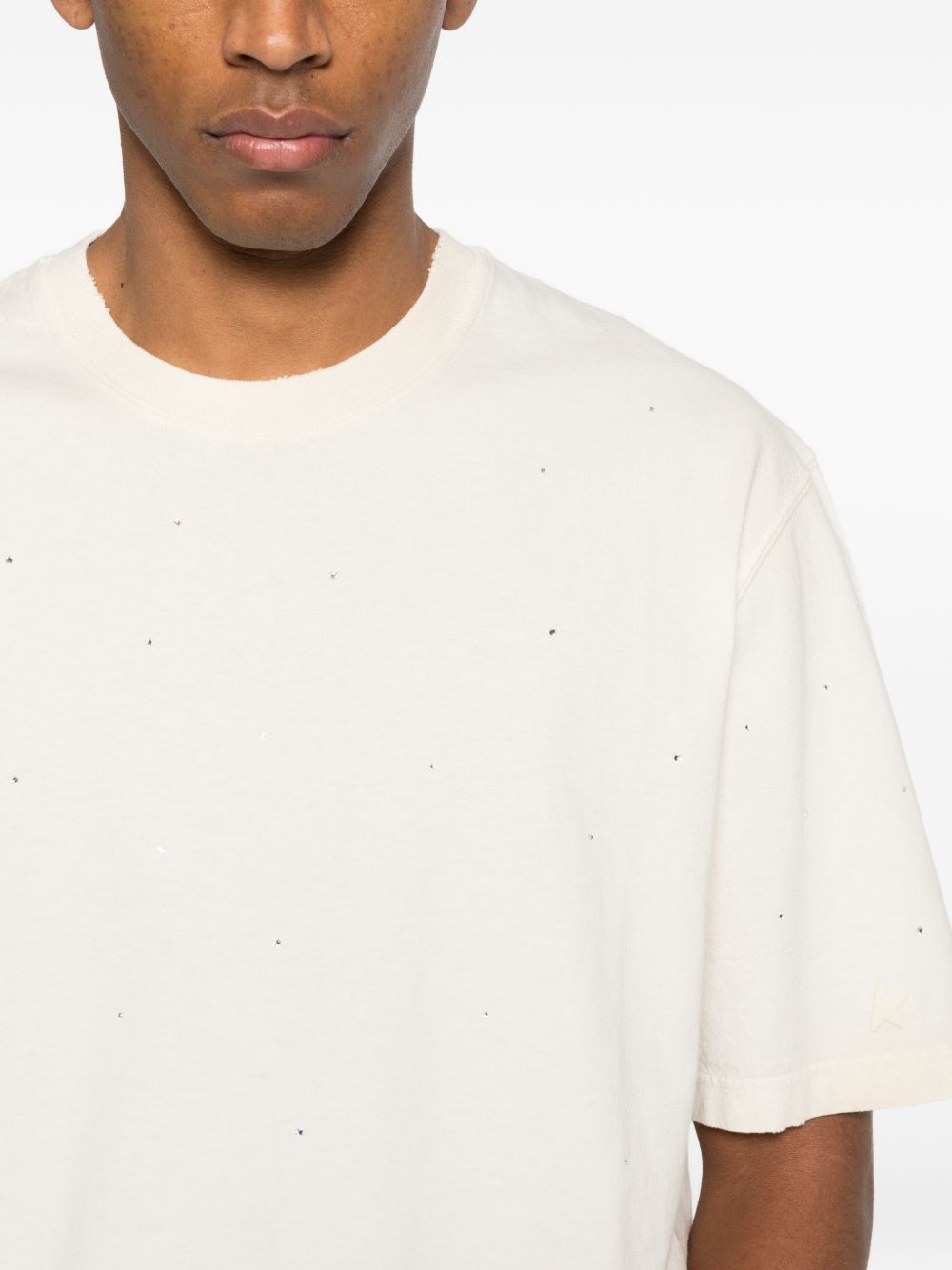 T-shirt con decorazione in bianco Golden goose - unisex 