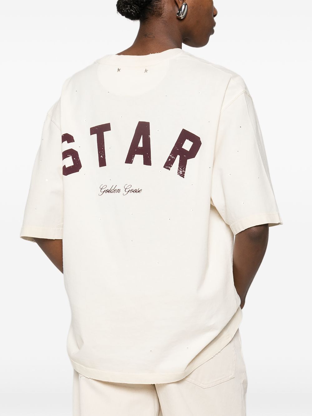 T-shirt con decorazione in bianco Golden goose - unisex 