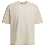 T-shirt con logo goffrato in avorio Golden goose - unisex 