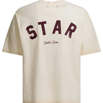 T-shirt con logo goffrato in avorio Golden goose - unisex 