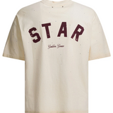 T-shirt con logo goffrato in avorio Golden goose - unisex 