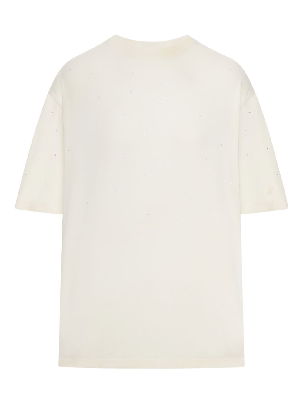 T-shirt con logo goffrato in avorio Golden goose - unisex 