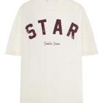 T-shirt con logo goffrato in avorio Golden goose - unisex 