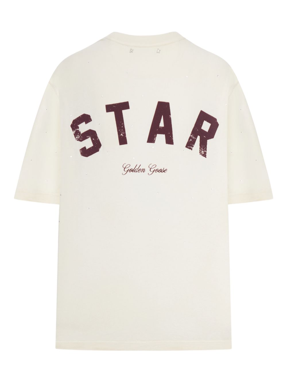 T-shirt con logo goffrato in avorio Golden goose - unisex 