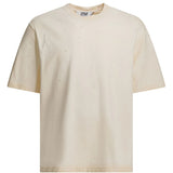 T-shirt con logo goffrato in avorio Golden goose - unisex 