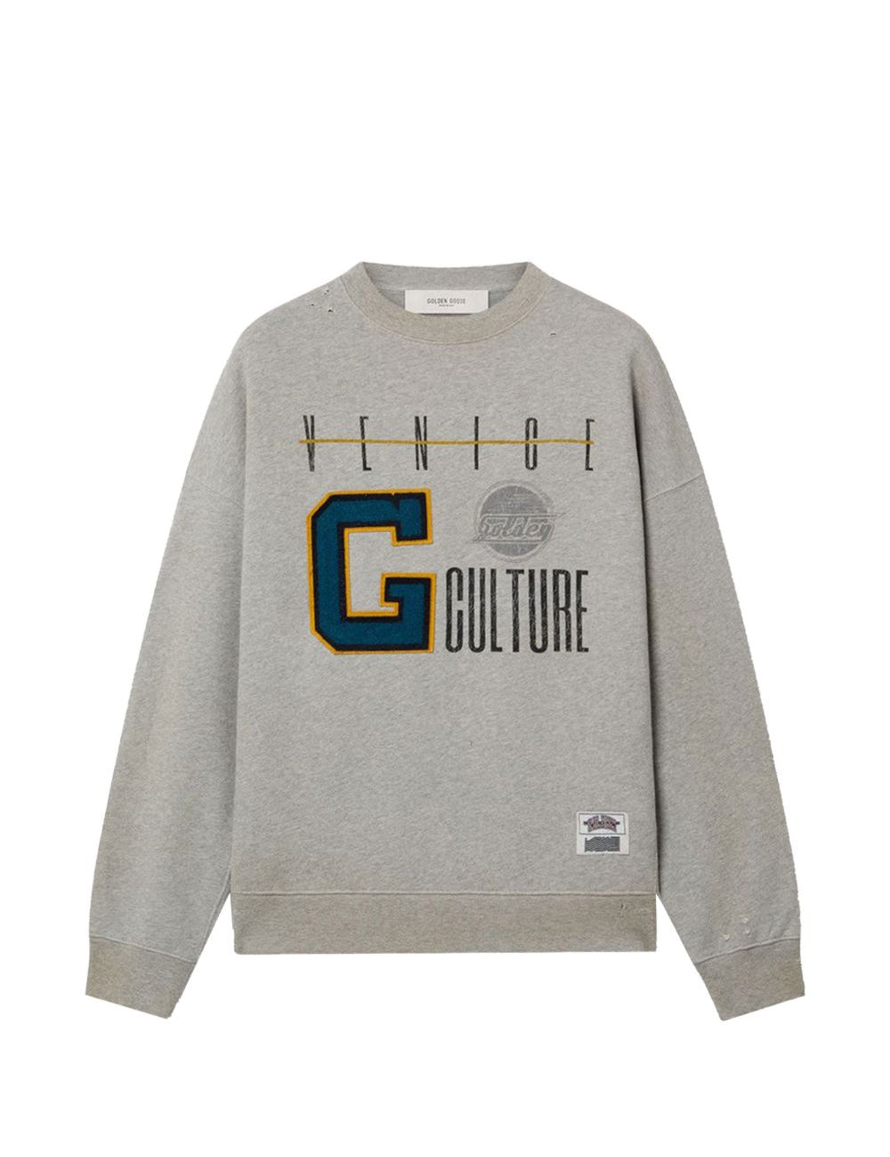 Felpa stampata in grigio Golden goose - unisex 
