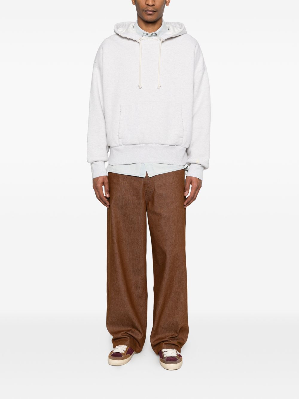 Felpa con cappuccio e tasca in grigio Golden goose - unisex 
