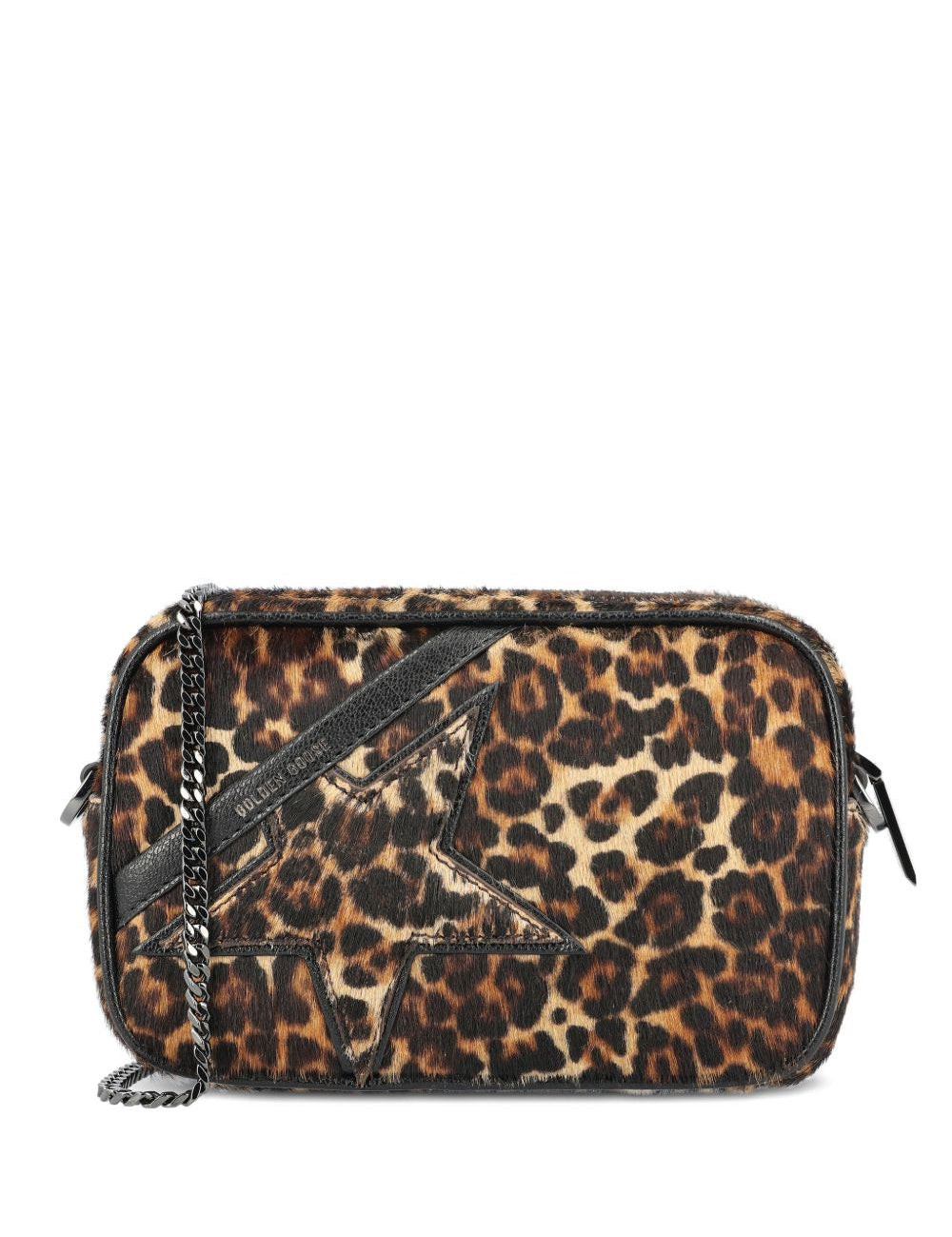 Borsa a tracolla Star mini con stampa leopardata in marrone Golden goose - donna 