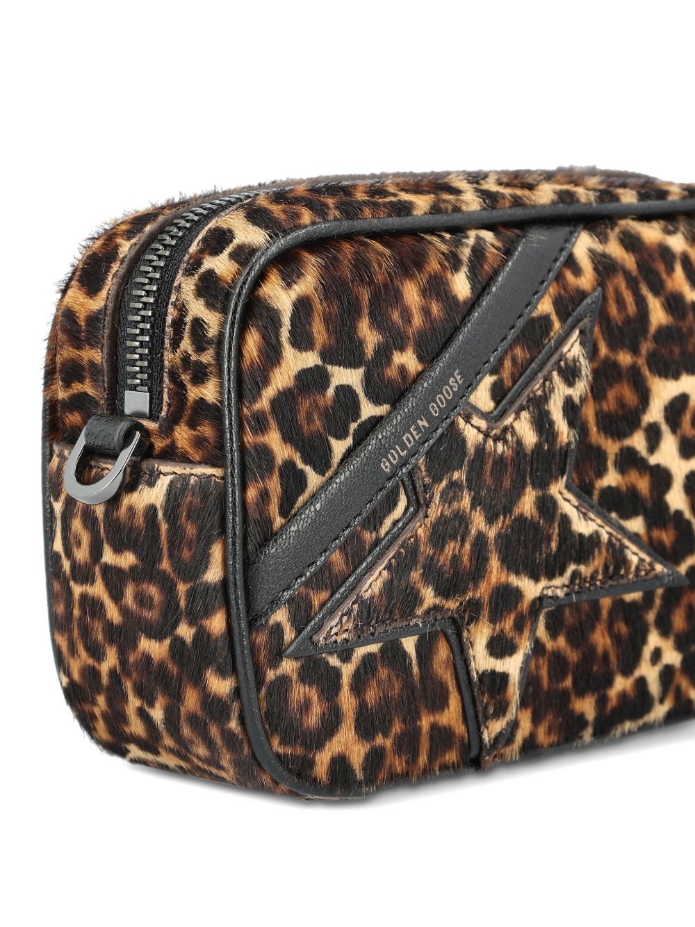 Borsa a tracolla Star mini con stampa leopardata in marrone Golden goose - donna 