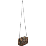 Borsa a tracolla Star mini con stampa leopardata in marrone Golden goose - donna 