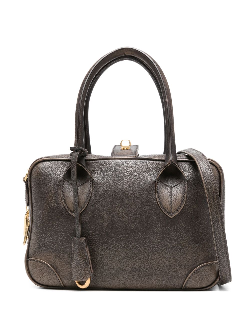 Borsa a mano con chiusura con zip in marrone Golden goose - donna 