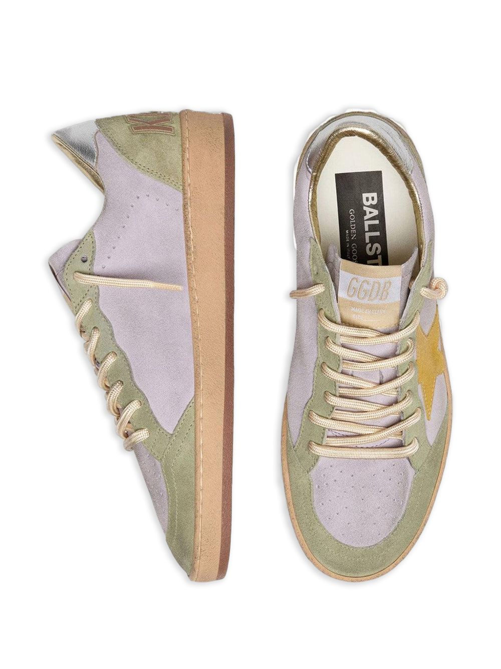 Sneakers Ball Star in viola e verde Golden goose - donna 